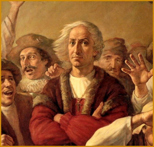 Portrait of Christopher Columbus, painting details (center) For Gold, God and Glory, by Igor Babailov