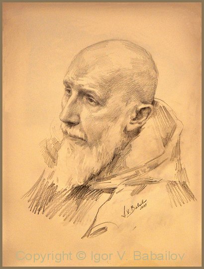 Portrait of Fr. Benedict Groeschel, by Igor Babailov