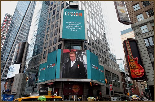Igor Babailov, on the Billboard in Times Square