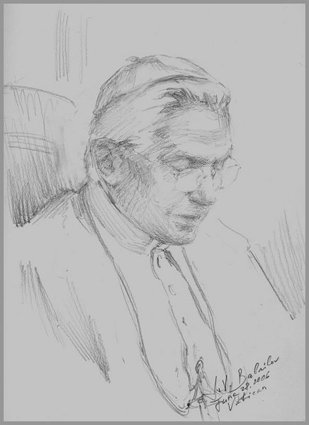 Portrait of Pope Benedict XVI, Life sketch, by Igor Babailov